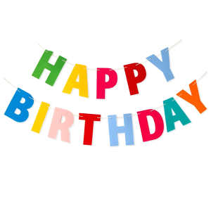 Multicolor Happy Birthday Banner | Rainbow Color Thickened Felt Letter for Birthday Party Decorations (Pack of 1 Set)