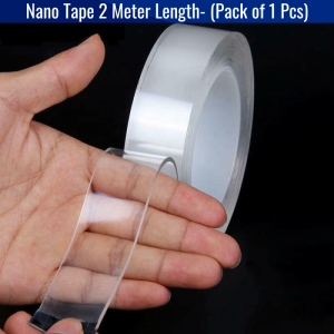 2 Meter Multipurpose Double-Sided Nano Tape - Strong Adhesive, Washable & Reusable Traceless Clear Grip Tape (1 Pcs)