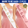 Premium Bride To Be Sash – Elegant Satin Fabric with Gold Lettering for Bridal Shower & Bachelorette Parties- (1 Pcs)