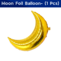 Premium Golden Moon Shaped Foil Balloon – 18 Inch Gold Moon for Birthday, Eid, Ramadan, and Elegant Party Decor- (1 Pcs)
