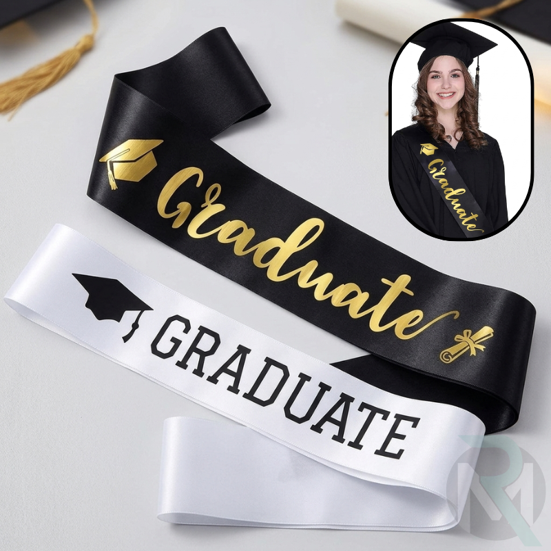 1 Graduate Sash Premium Graduation Sash for Class Party – Elegant "Congrats Grad" Sashes for Graduation Party, Senior Awards and Commemorative Events - (1 Pcs)