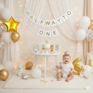 Half Birthday Decoration Combo Pack 54 Pcs