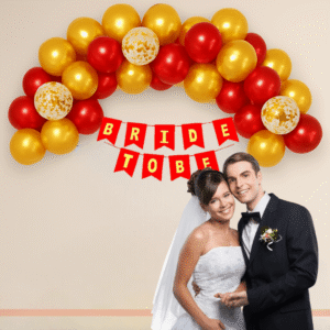Bridal Combo 48 PCS with Bride To Be Banner Metallic Balloons and Confetti Balloons